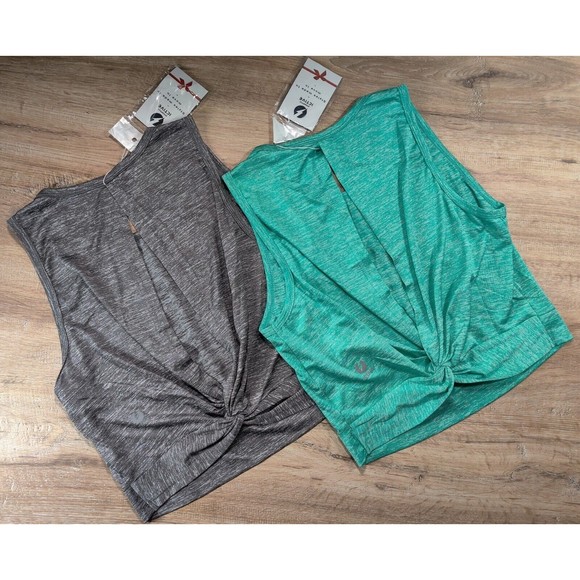 Lot‎ of 2 ICTIVE Womens Sleeveless Twist Back Athletic Crop Tops size M - Picture 4 of 4